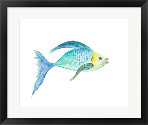 Framed Yellow and Blue Fish I Print