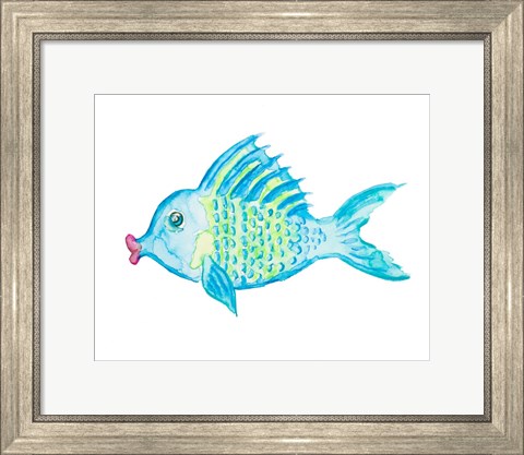 Framed Yellow and Blue Fish II Print