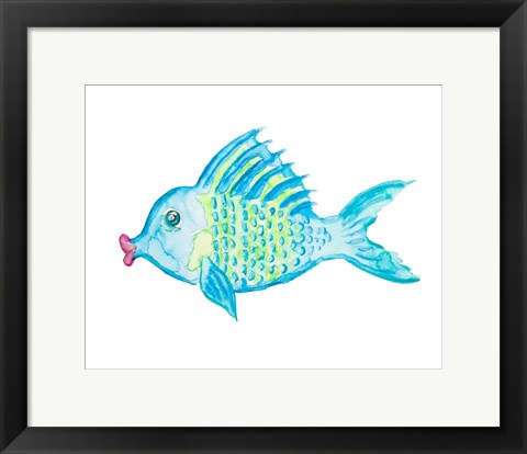 Framed Yellow and Blue Fish II Print