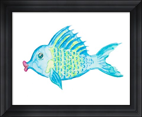 Framed Yellow and Blue Fish II Print