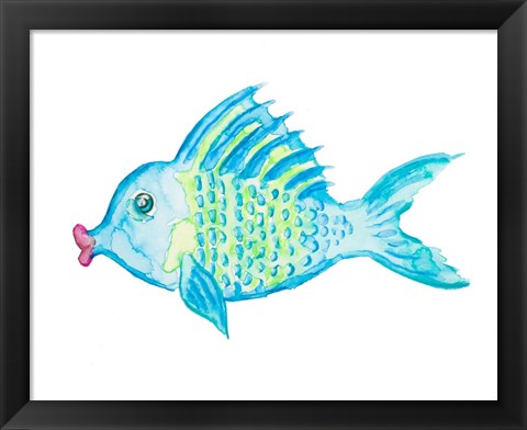 Framed Yellow and Blue Fish II Print