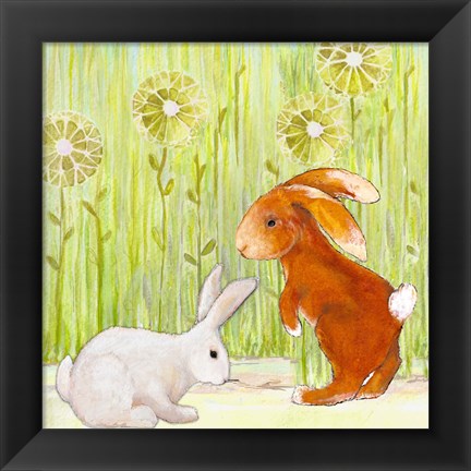 Framed Bunnies I Print