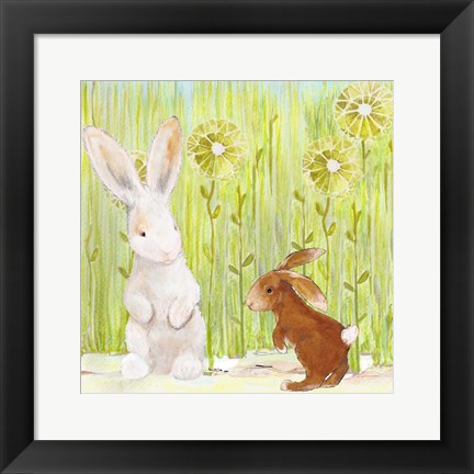 Framed Bunnies II Print