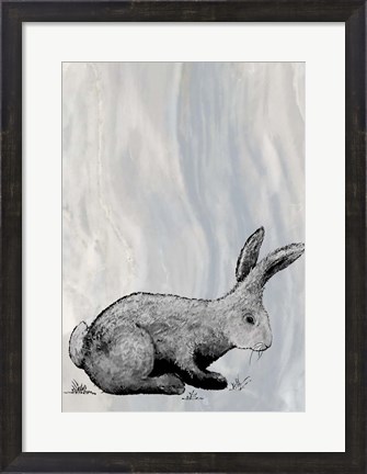Framed Bunny on Marble IV Print