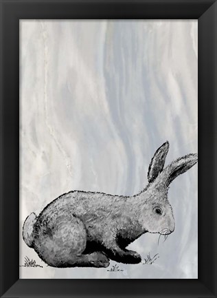 Framed Bunny on Marble IV Print