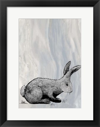 Framed Bunny on Marble IV Print