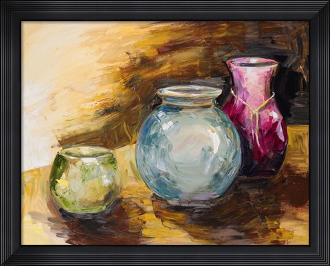 Framed Jeweled Vases Print