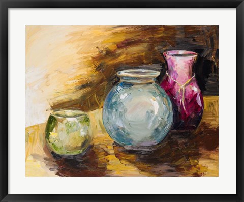 Framed Jeweled Vases Print