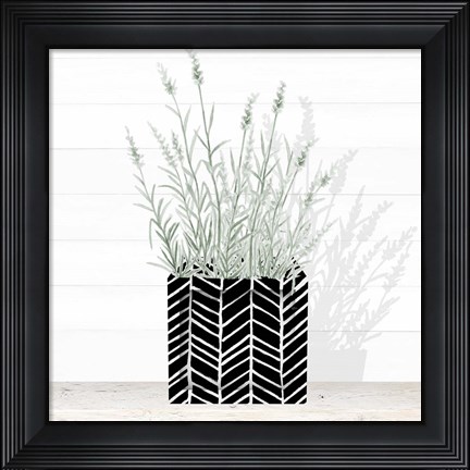 Framed Lavender and Wood Square I Print