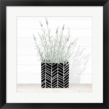 Framed Lavender and Wood Square I Print