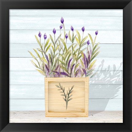 Framed Lavender and Wood Square II Print