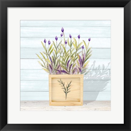 Framed Lavender and Wood Square II Print