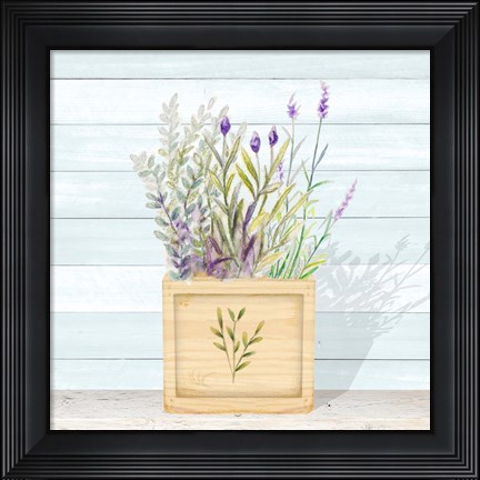 Framed Lavender and Wood Square IV Print