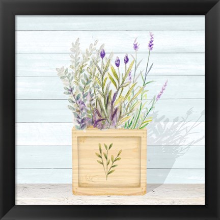 Framed Lavender and Wood Square IV Print