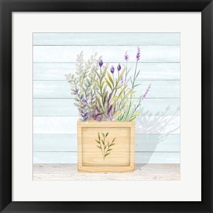 Framed Lavender and Wood Square IV Print