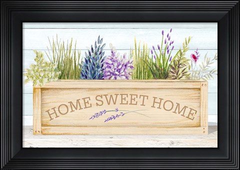 Framed Lavender &amp; Wood Planter Home Print