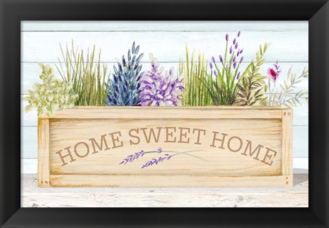 Framed Lavender &amp; Wood Planter Home Print