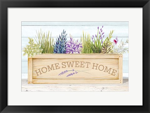 Framed Lavender &amp; Wood Planter Home Print