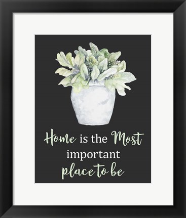 Framed Home Is The Most Important Place Print