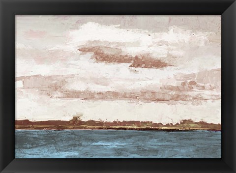 Framed Cloudy Shores and Pink Skies Print