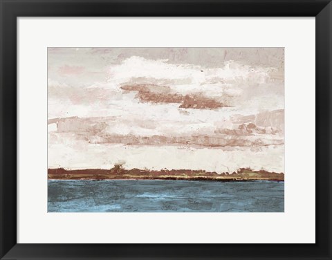 Framed Cloudy Shores and Pink Skies Print