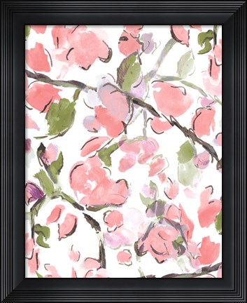 Framed Spring Floral In Pink Print
