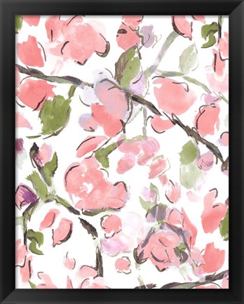 Framed Spring Floral In Pink Print