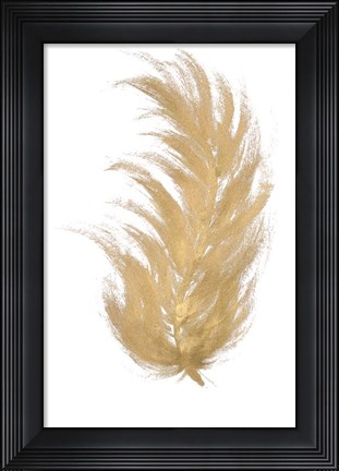 Framed Gold Feather I Print