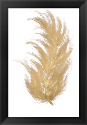 Framed Gold Feather I Print