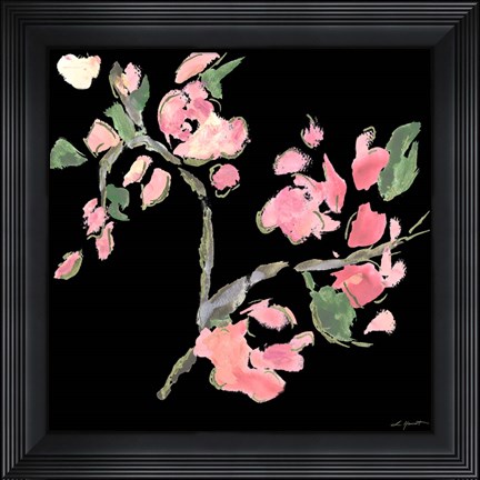 Framed Dark Evening Floral II Print