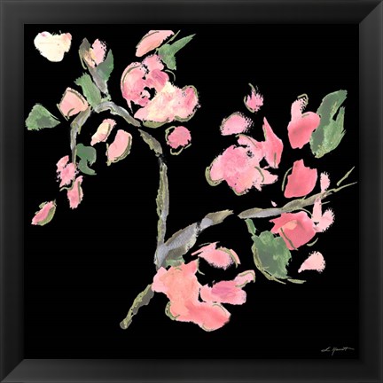 Framed Dark Evening Floral II Print