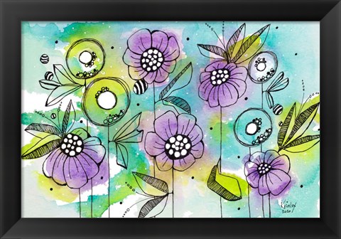 Framed Vibrant Garden Beauties Print