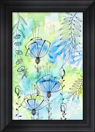 Framed Floral Beauties Above Print