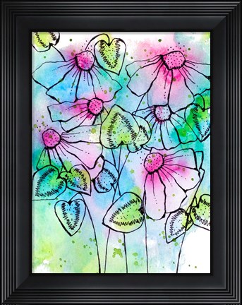 Framed Vibrant Bursts and Blossoms Print