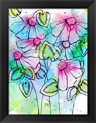 Framed Vibrant Bursts and Blossoms Print