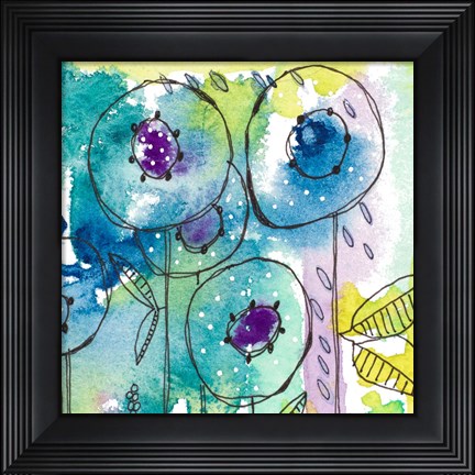 Framed Splash of Watercolor Floral Print