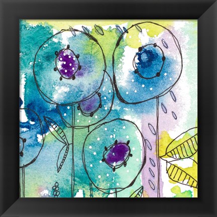 Framed Splash of Watercolor Floral Print