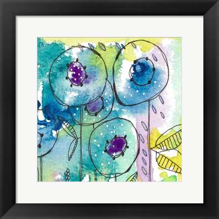 Framed Splash of Watercolor Floral Print