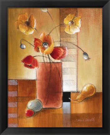 Framed Afternoon Poppy Still Life I Print