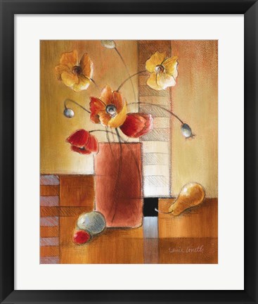 Framed Afternoon Poppy Still Life I Print