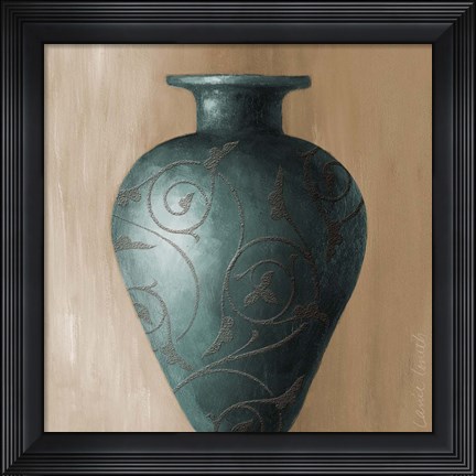 Framed Blue Vessel I Print