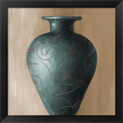 Framed Blue Vessel I Print