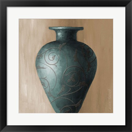 Framed Blue Vessel I Print