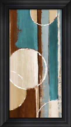 Framed Blue Orbiting Moons IV Print