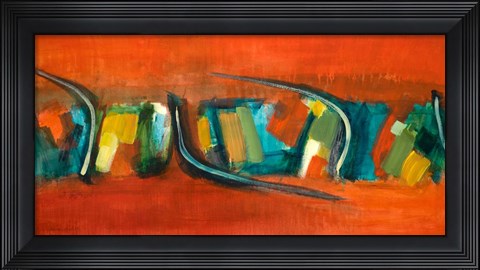 Framed Orange Rhythm Print