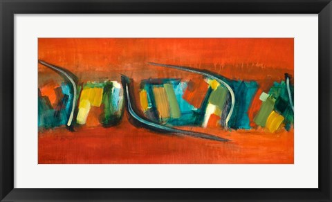 Framed Orange Rhythm Print