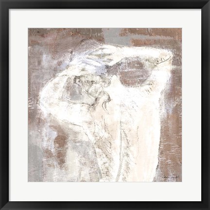Framed Neutral Figure on Abstract Square I Print