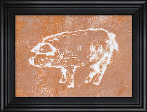 Framed Country Pig Print