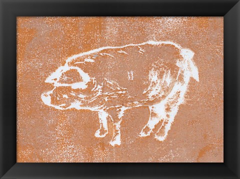 Framed Country Pig Print