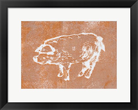 Framed Country Pig Print